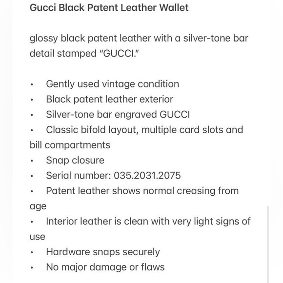 Authentic Gucci Black Patent Leather Wallet - Picture 7 of 7